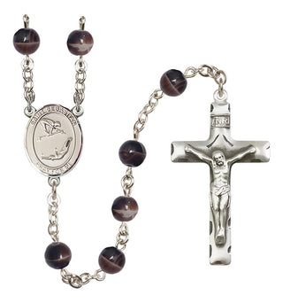Silver-Plated 7mm Saint Sebastian/Gymnastics Rosary
