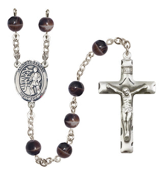 Silver-Plated 7mm Saint Sebastian/Karate Rosary
