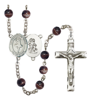 Guardian Angel and Dance Rosary with Brown Beads