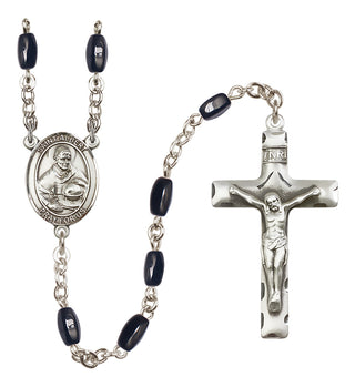 Silver-Plated 8x5mm Saint Albert the Great  Engraved Catholic Rosaries