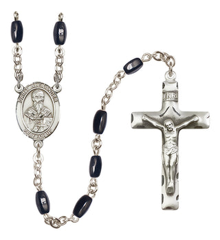 Silver-Plated 8x5mm Saint Alexander Sauli  Engraved Catholic Rosaries