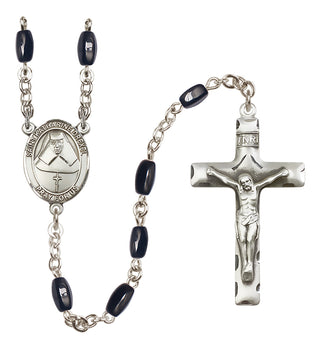 Silver-Plated 8x5mm Saint Katharine Drexel  Engraved Catholic Rosaries