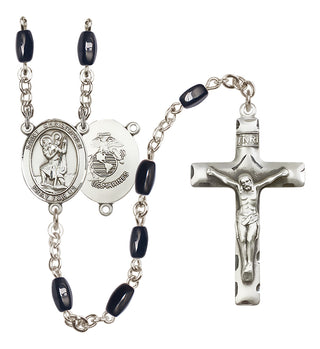 Silver-Plated 8x5mm Saint Christopher / Marines Rosary