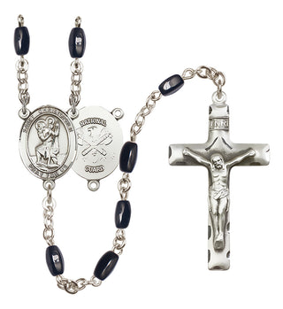 Silver-Plated 8x5mm Saint Christopher / Nat'l Guard Rosary