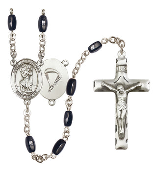 Silver-Plated 8x5mm Saint Christopher / Paratrooper Rosary