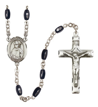 Silver-Plated 8x5mm Saint Dennis  Engraved Catholic Rosaries
