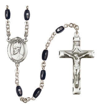 Silver-Plated 8x5mm Saint Edward the Confessor  Engraved Catholic Rosaries