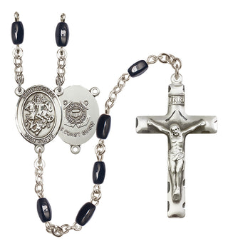 Silver-Plated 8x5mm Saint George / Coast Guard Rosary