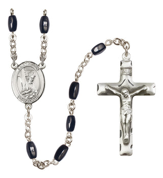 Silver-Plated 8x5mm Saint Helen  Engraved Catholic Rosaries