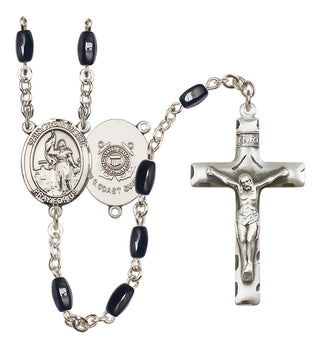 Silver-Plated 8x5mm Saint Joan of Arc /Coast Guard Rosary