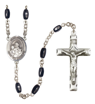 Silver-Plated 8x5mm San Jose  Engraved Catholic Rosaries