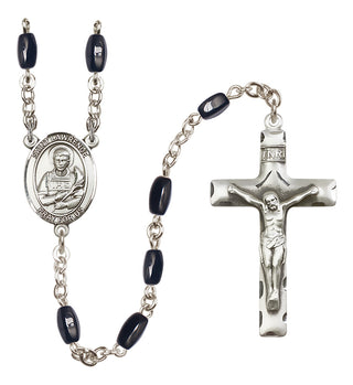 Silver-Plated 8x5mm Saint Lawrence  Engraved Catholic Rosaries