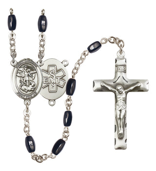 Silver-Plated 8x5mm Saint Michael / EMT Rosary