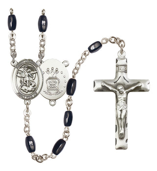 Silver-Plated 8x5mm Saint Michael / Air Force Rosary