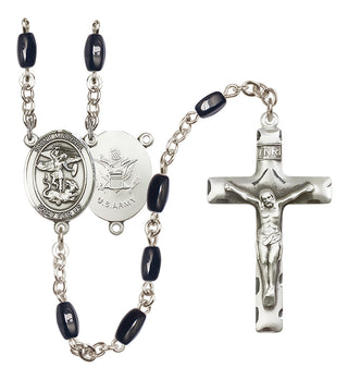 Silver-Plated 8x5mm Saint Michael / Army Rosary