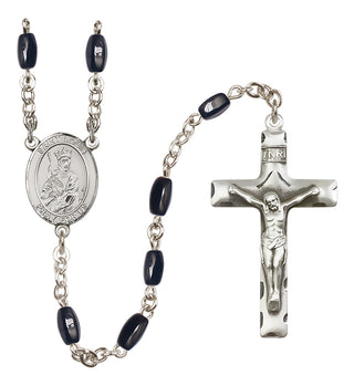Silver-Plated 8x5mm Saint Louis  Engraved Catholic Rosaries