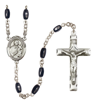 Silver-Plated 8x5mm Saint Martin de Porres  Engraved Catholic Rosaries