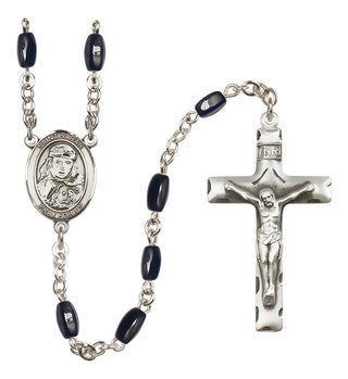 Silver-Plated 8x5mm Saint Sarah  Engraved Catholic Rosaries