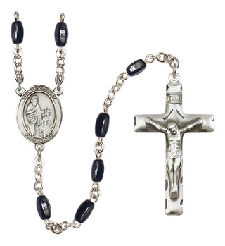Silver-Plated 8x5mm Saint Zachary  Engraved Catholic Rosaries