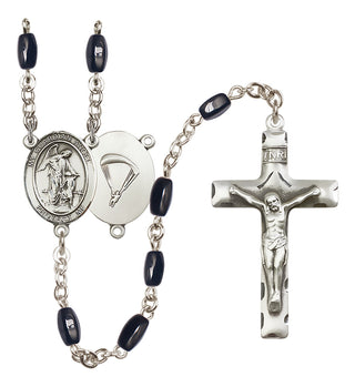 Silver-Plated 8x5mm Guardian Angel/Paratrooper Rosary
