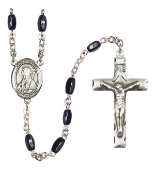 Silver-Plated 8x5mm Saint Brigid of Ireland  Engraved Catholic Rosaries