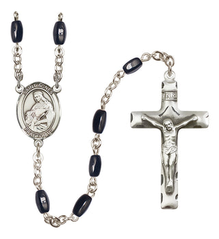 Silver-Plated 8x5mm Saint Agnes of Rome  Engraved Catholic Rosaries