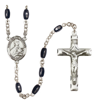 Silver Plated 8x5mm Black Saint Gemma Galgani Rosary