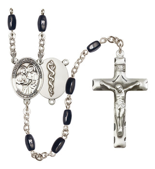 Silver-Plated 8x5mm Saints Cosmas & Damian / Doctors Rosary