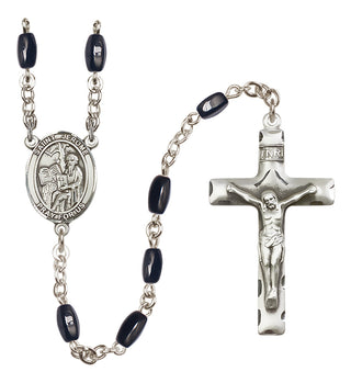 Silver-Plated 8x5mm Saint Jerome  Engraved Catholic Rosaries