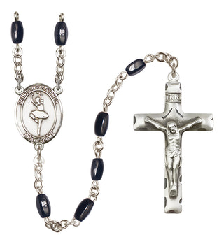 Silver-Plated 8x5mm Saint Christopher/Dance  Engraved Catholic Rosaries