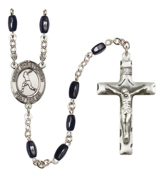Silver-Plated 8x5mm Saint Christopher/Baseball Rosary