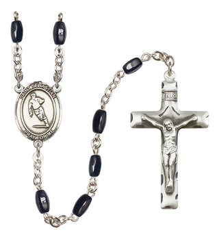 Silver-Plated 8x5mm Saint Sebastian / Rugby Rosary
