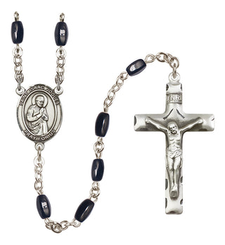 Silver-Plated 8x5mm Saint Isaac Jogues  Engraved Catholic Rosaries