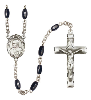 Silver-Plated 8x5mm Saint Ignatius of Loyola  Engraved Catholic Rosaries