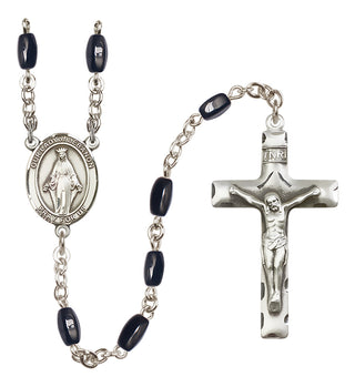 Silver-Plated 8x5mm Our Lady of Lebanon  Engraved Catholic Rosaries
