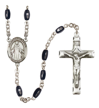 Silver-Plated 8x5mm Our Lady of Peace  Engraved Catholic Rosaries