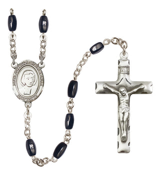 Silver-Plated 8x5mm Saint John Baptist de la Salle  Engraved Catholic Rosaries