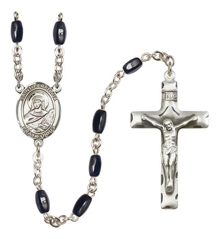 Silver-Plated 8x5mm Saint Perpetua  Engraved Catholic Rosaries