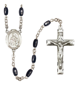 Silver-Plated 8x5mm Saint Angela Merici  Engraved Catholic Rosaries