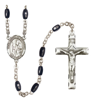 Silver-Plated 8x5mm Saint Joseph of Arimathea  Engraved Catholic Rosaries