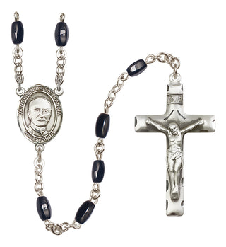 Silver-Plated 8x5mm Saint Hannibal  Engraved Catholic Rosaries