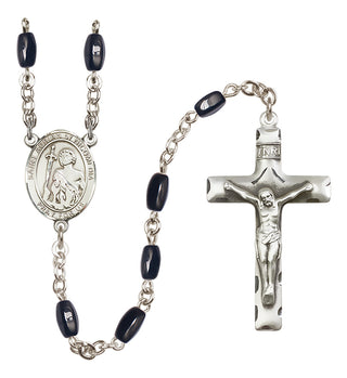 Silver-Plated 8x5mm Saint Adrian of Nicomedia  Engraved Catholic Rosaries