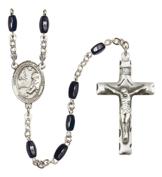 Silver-Plated 8x5mm Saint Catherine of Bologna  Engraved Catholic Rosaries