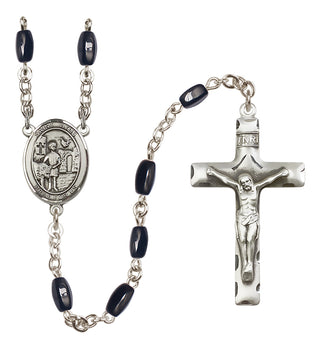 Silver-Plated 8x5mm Saint Vitus  Engraved Catholic Rosaries