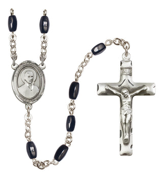 Silver-Plated 8x5mm Saint John Berchmans  Engraved Catholic Rosaries