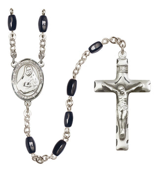 Silver-Plated 8x5mm Saint Rose Philippine Duchesne  Engraved Catholic Rosaries