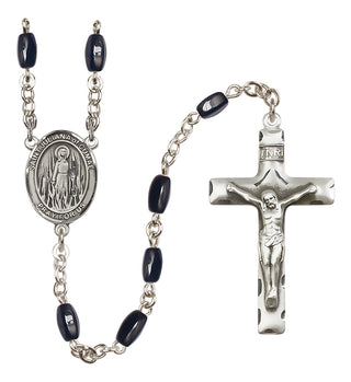 Silver Plated 8x5mm Black Saint Juliana of Cumae Rosary