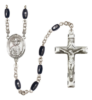 Silver Plated 8x5mm Black Saint Andrew Kim Taegon Rosary