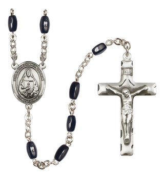 Silver-Plated 8x5mm Saint Theodora  Engraved Catholic Rosaries