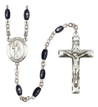 Silver-Plated 8x5mm Saint Columbkille  Engraved Catholic Rosaries